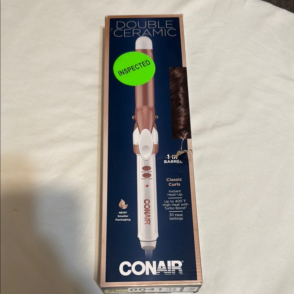 Double Ceramic 1-Inch Curling Iron - Rose Gold and White